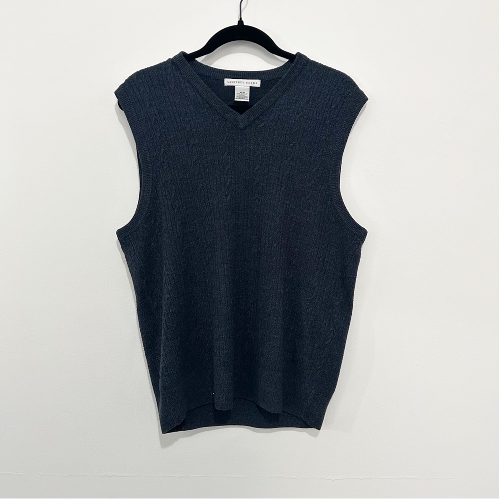Geoffrey Beene Navy Sleeveless V-Neck Sweater Vest Size M